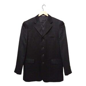 Vanetti Black Satin Window Pane Single Breasted Formal Blazer Sz 42L